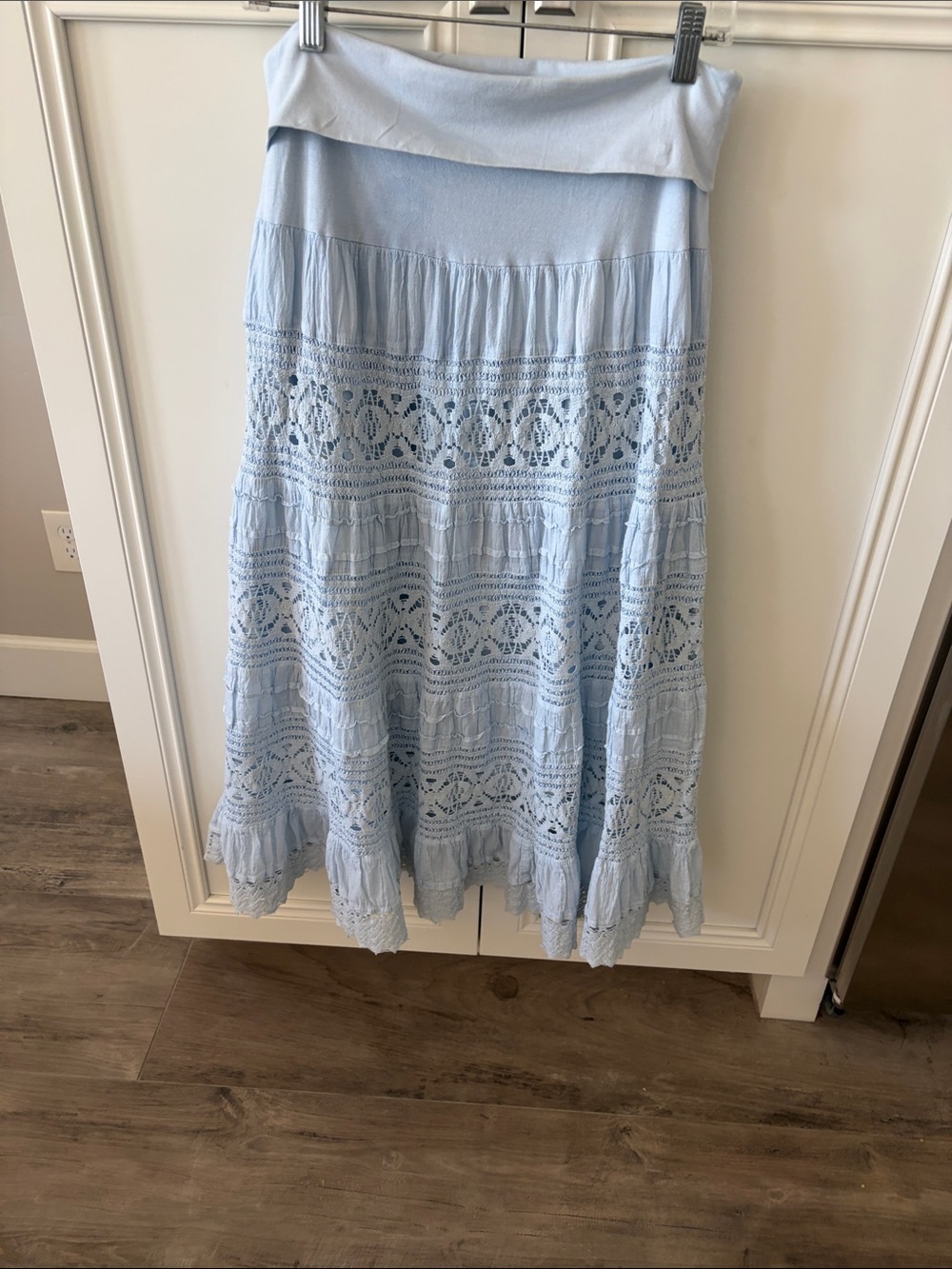 Now and Then Romantic Cottage Core Bohemian Lace Maxi Skirt size L - Picture 3 of 10